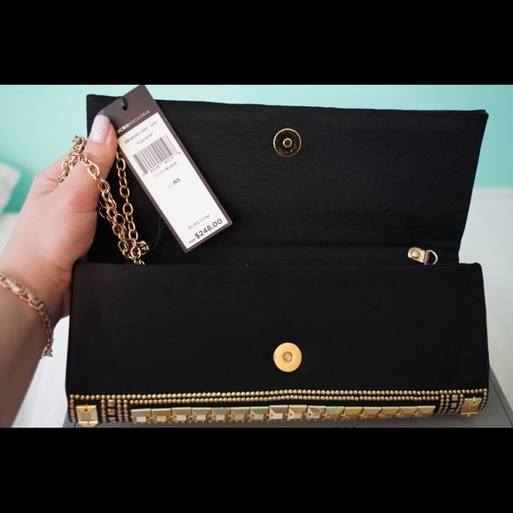NWT BCBGMaxAzria Calista Beaded Baguette Clutch - Picture 2 of 3